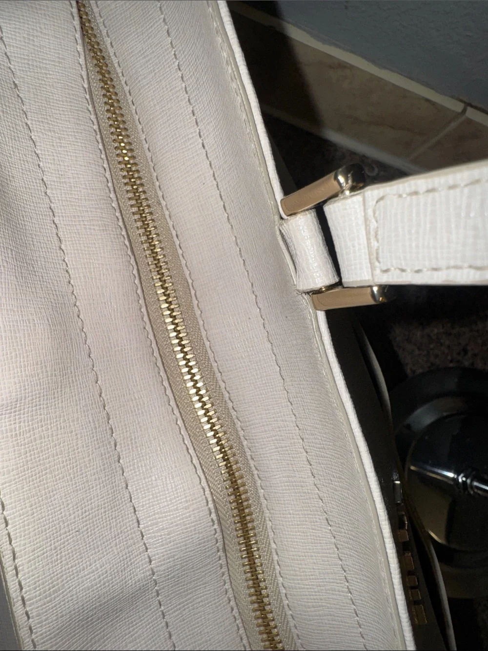 Furla Off-White Leather Tote EUC